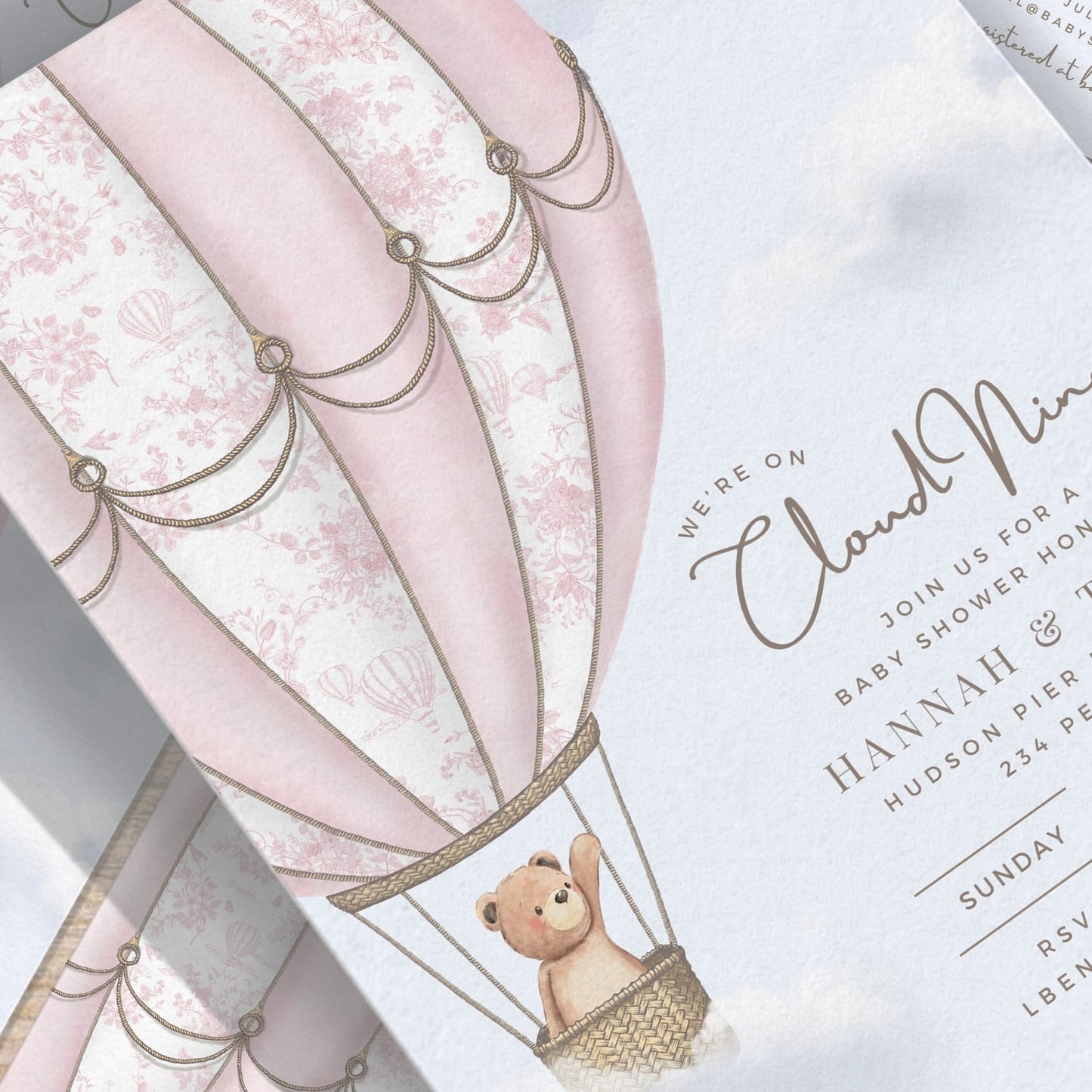 Blush Pink Hot Air Balloon Baby Shower Collection - House of Paper Blooms