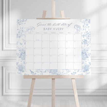 Blue Safari Toile Baby Shower Bundle