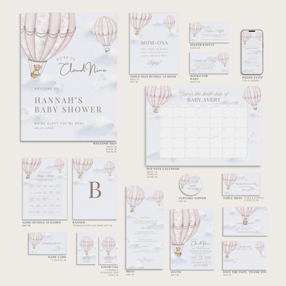 Baby Shower Stationery Bundle — Invitations, Signs, Games & More | Canva Templates for Planners & Hosts