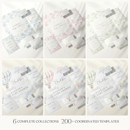 Baby Shower Stationery Bundle — Invitations, Signs, Games & More | Canva Templates for Planners & Hosts