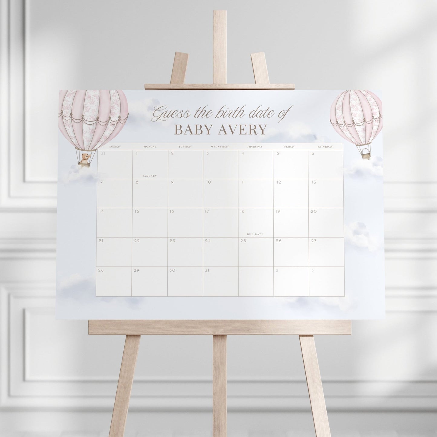 Blush Pink Hot Air Balloon Baby Shower Collection - House of Paper Blooms