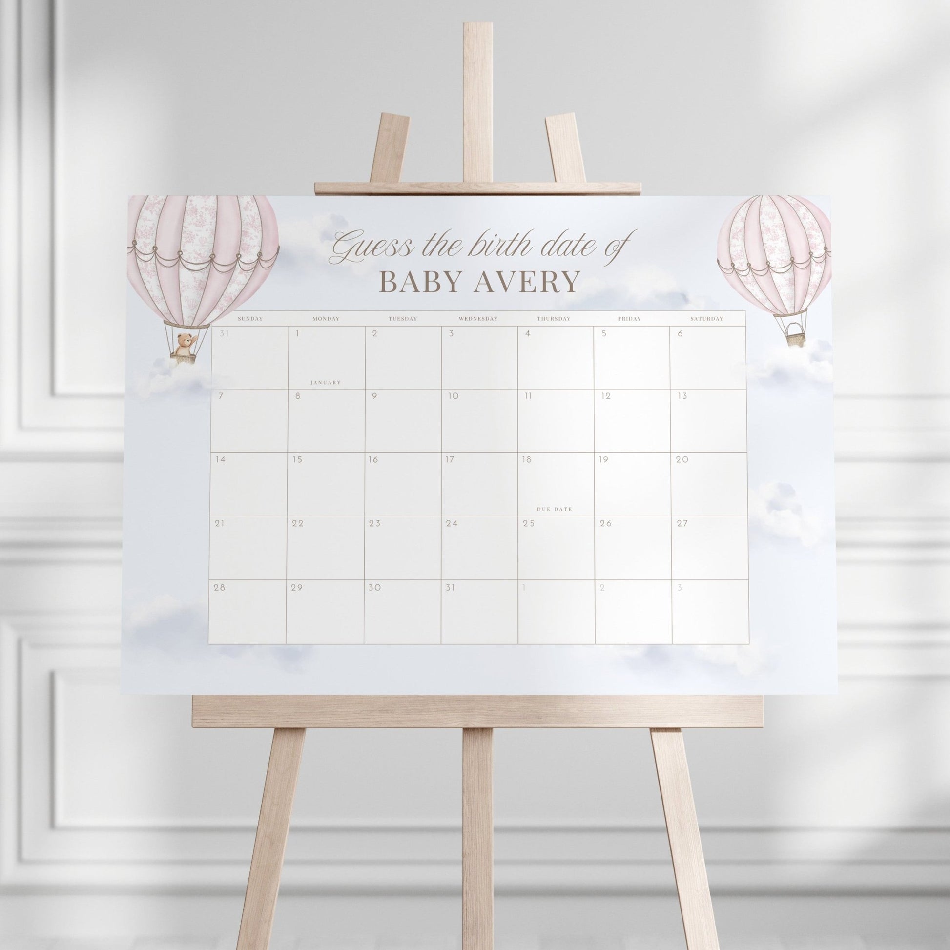 Blush Pink Hot Air Balloon Baby Shower Collection - House of Paper Blooms