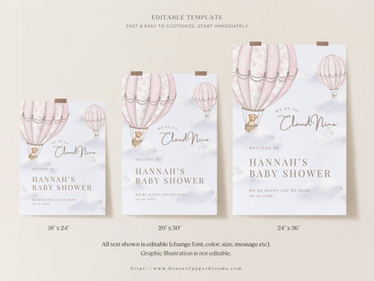Blush Pink Hot Air Balloon Baby Shower Collection - House of Paper Blooms
