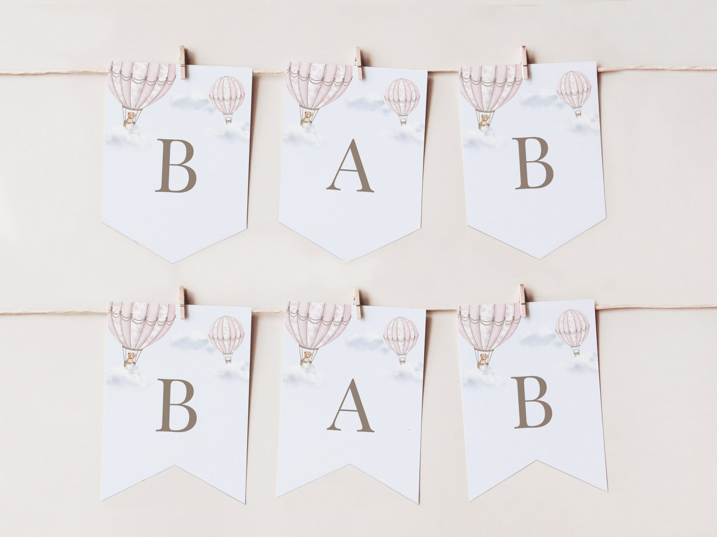Blush Pink Hot Air Balloon Baby Shower Collection - House of Paper Blooms