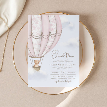 Blush Pink Hot Air Balloon Baby Shower Collection - House of Paper Blooms