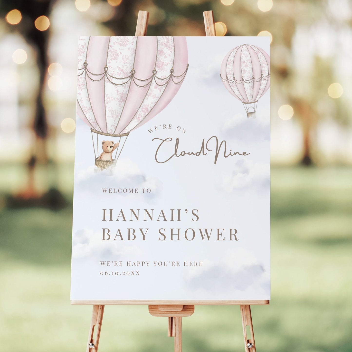 Blush Pink Hot Air Balloon Baby Shower Collection - House of Paper Blooms