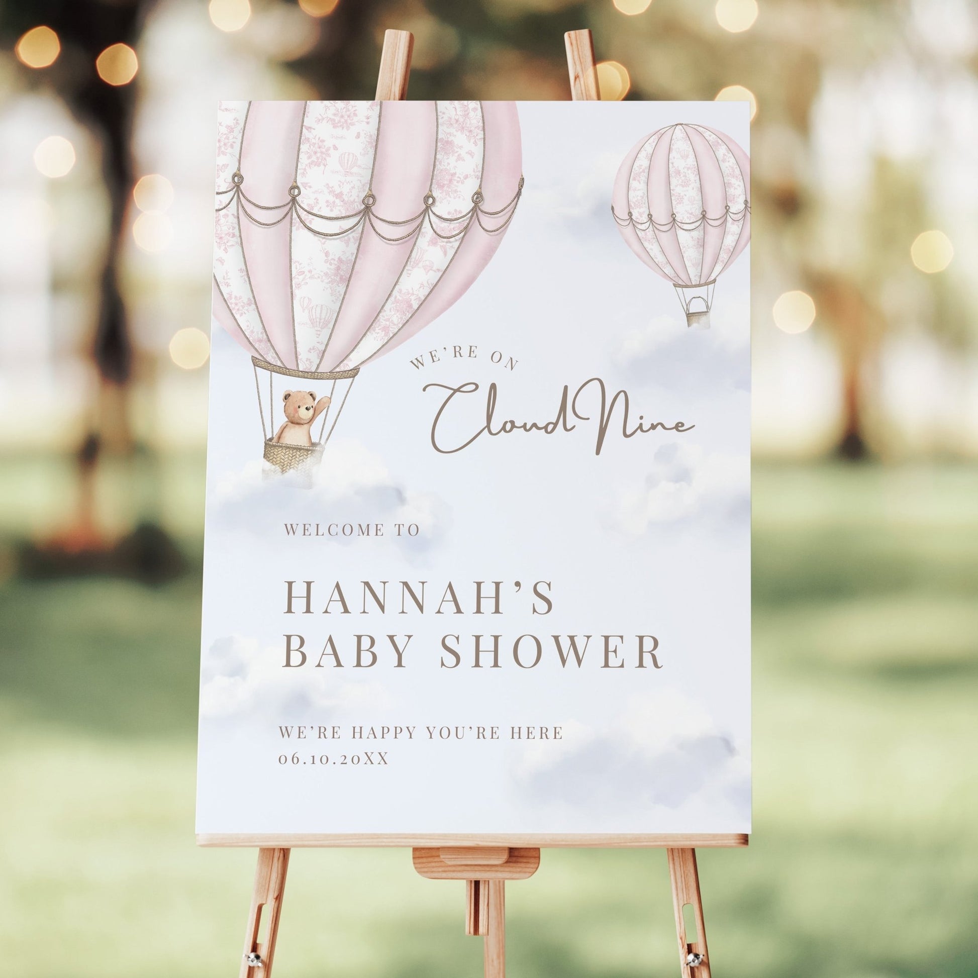 Blush Pink Hot Air Balloon Baby Shower Collection - House of Paper Blooms
