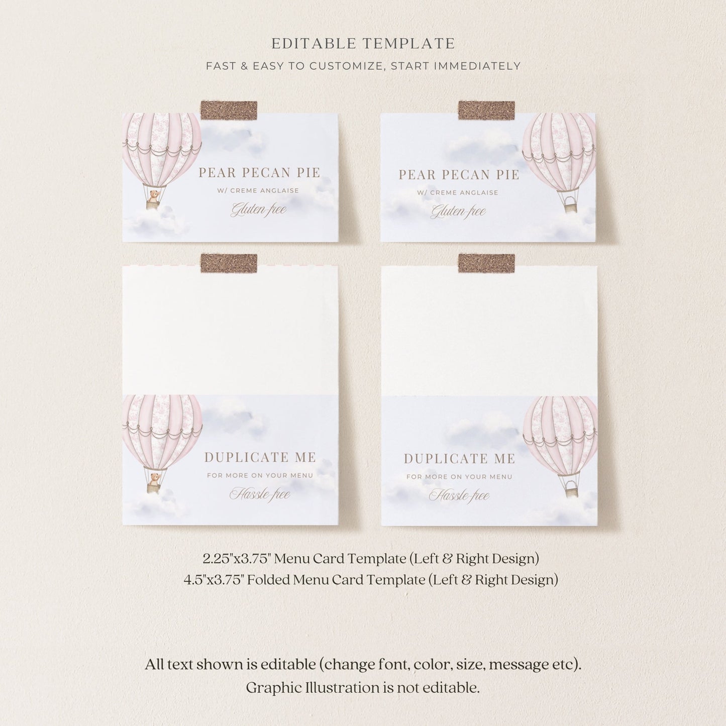 Blush Pink Hot Air Balloon Baby Shower Collection - House of Paper Blooms