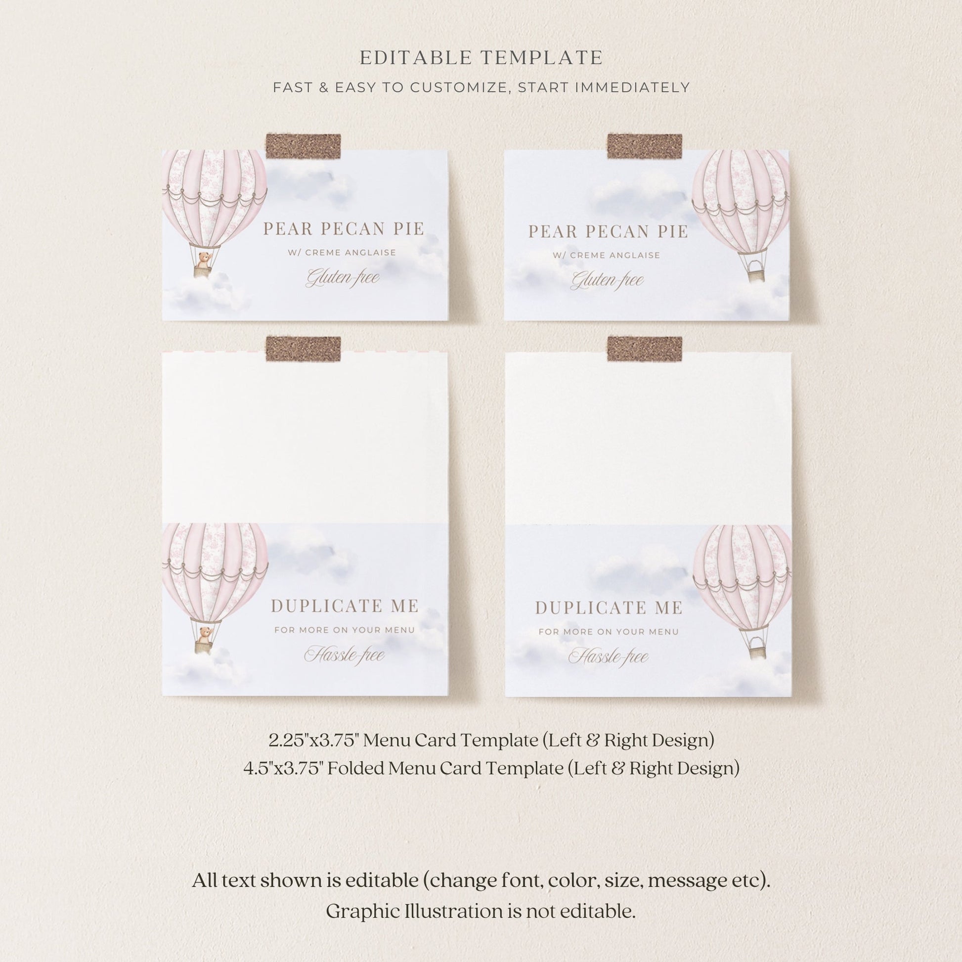 Blush Pink Hot Air Balloon Baby Shower Collection - House of Paper Blooms