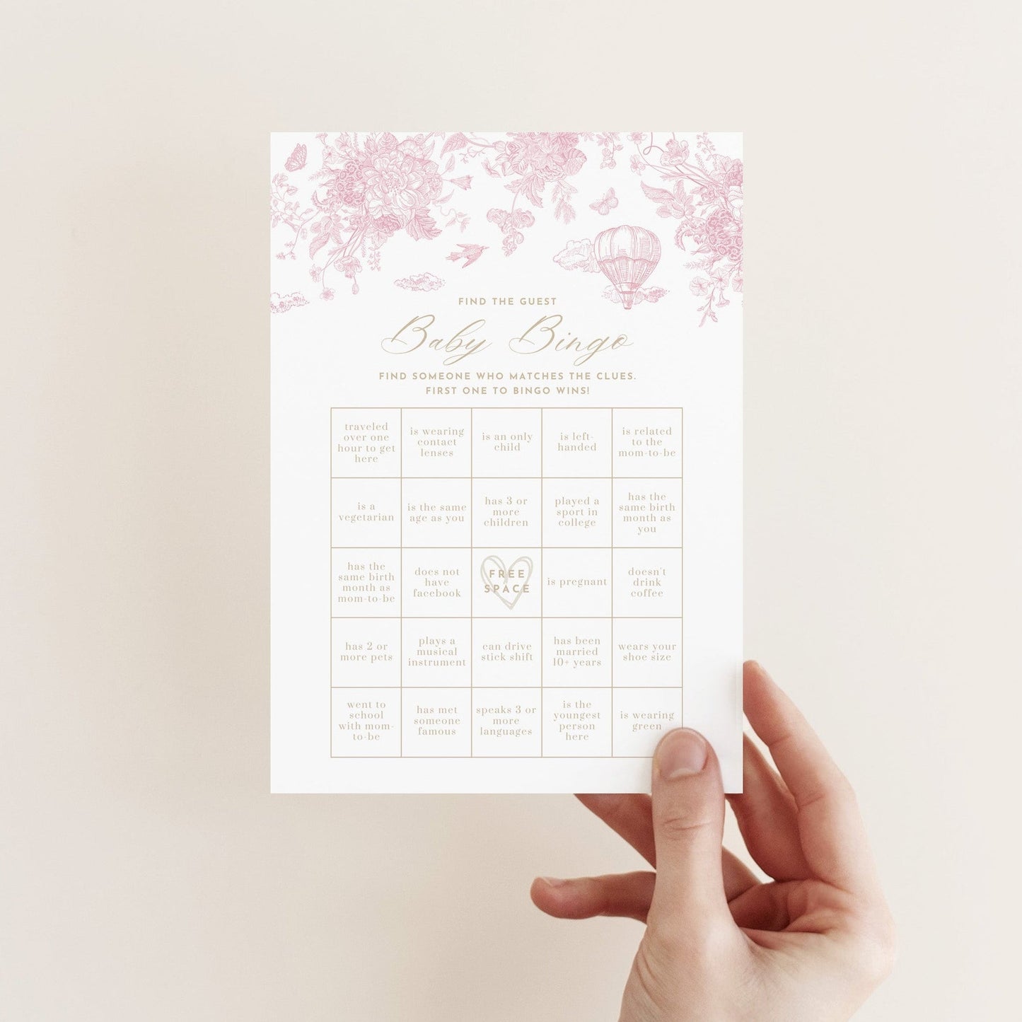 Blush Pink Safari Toile Baby Shower Collection - House of Paper Blooms