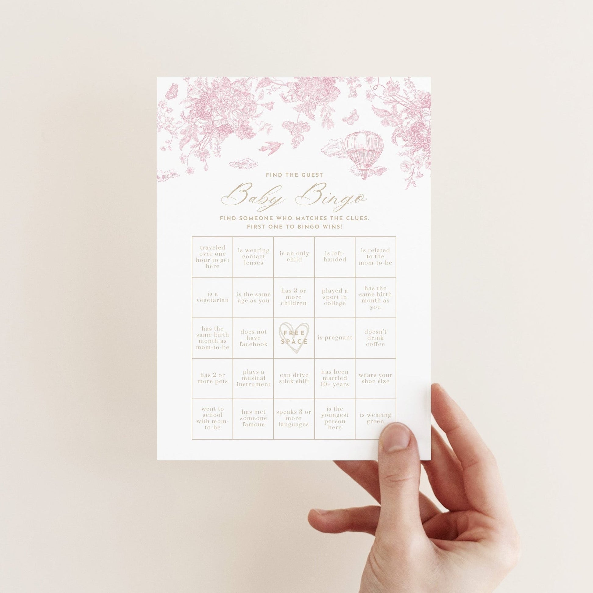 Blush Pink Safari Toile Baby Shower Collection - House of Paper Blooms