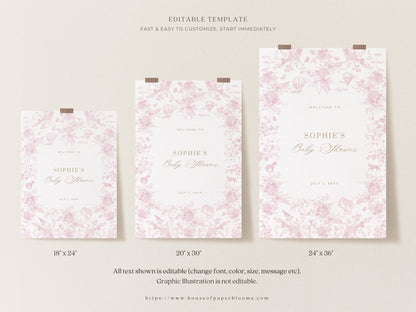 Blush Pink Safari Toile Baby Shower Collection - House of Paper Blooms