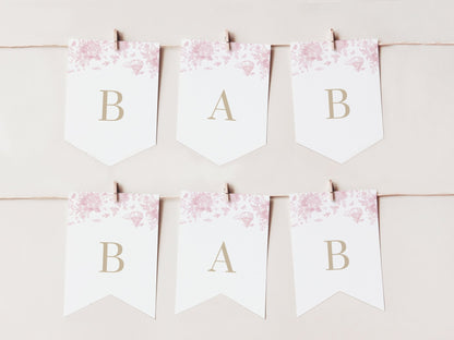 Blush Pink Safari Toile Baby Shower Collection - House of Paper Blooms