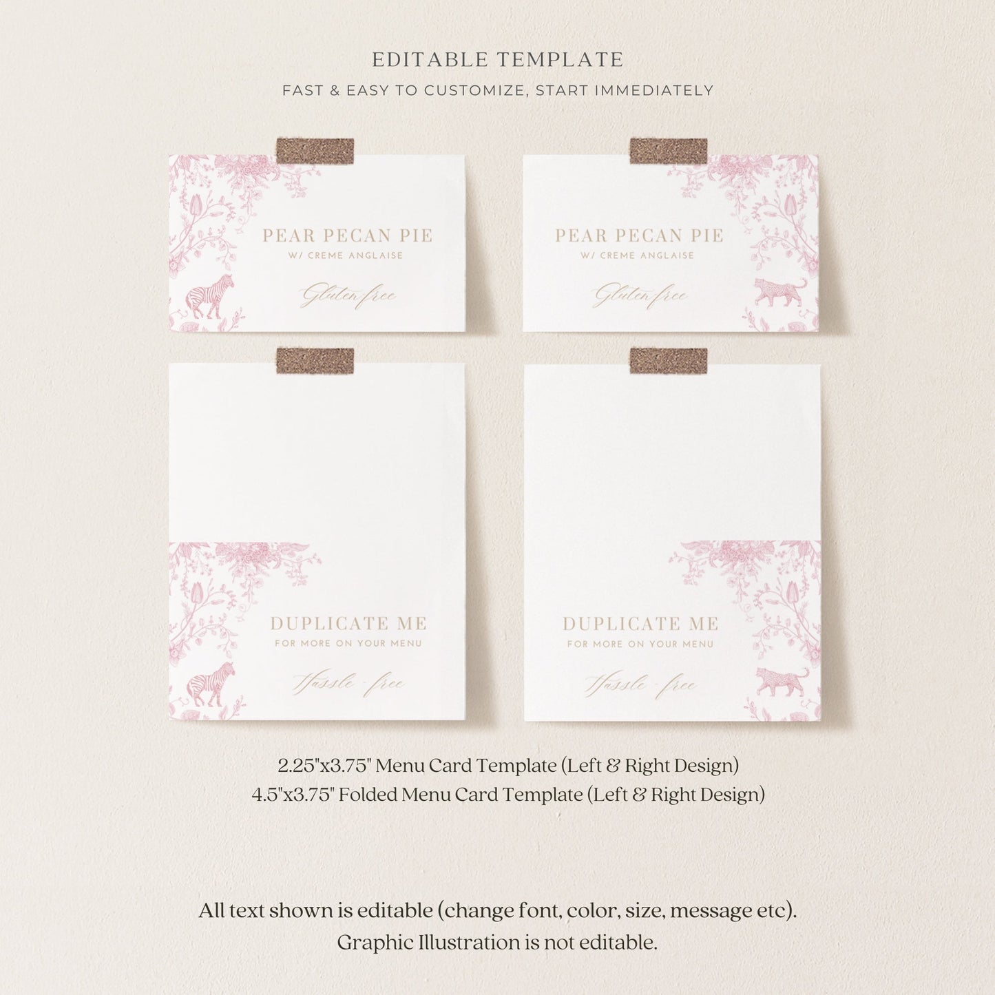 Blush Pink Safari Toile Baby Shower Collection - House of Paper Blooms