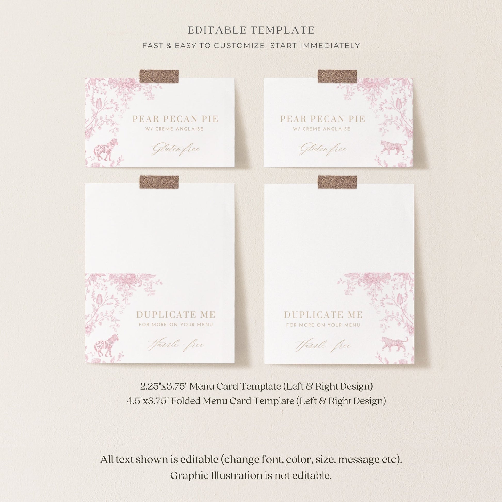 Blush Pink Safari Toile Baby Shower Collection - House of Paper Blooms
