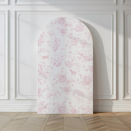 Blush Pink Safari Toile Printable Backdrop - House of Paper Blooms