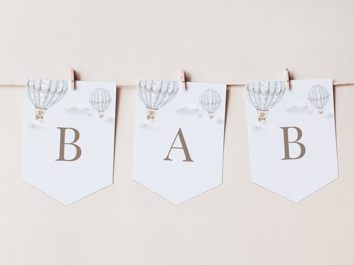 French Blue Hot Air Balloon Baby Shower Collection - House of Paper Blooms