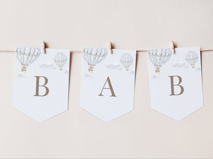 French Blue Hot Air Balloon Baby Shower Collection - House of Paper Blooms