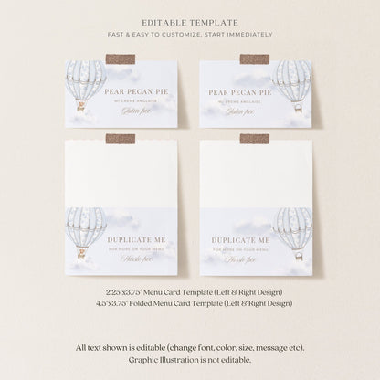French Blue Hot Air Balloon Baby Shower Collection - House of Paper Blooms