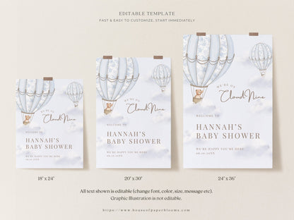 French Blue Hot Air Balloon Baby Shower Collection - House of Paper Blooms