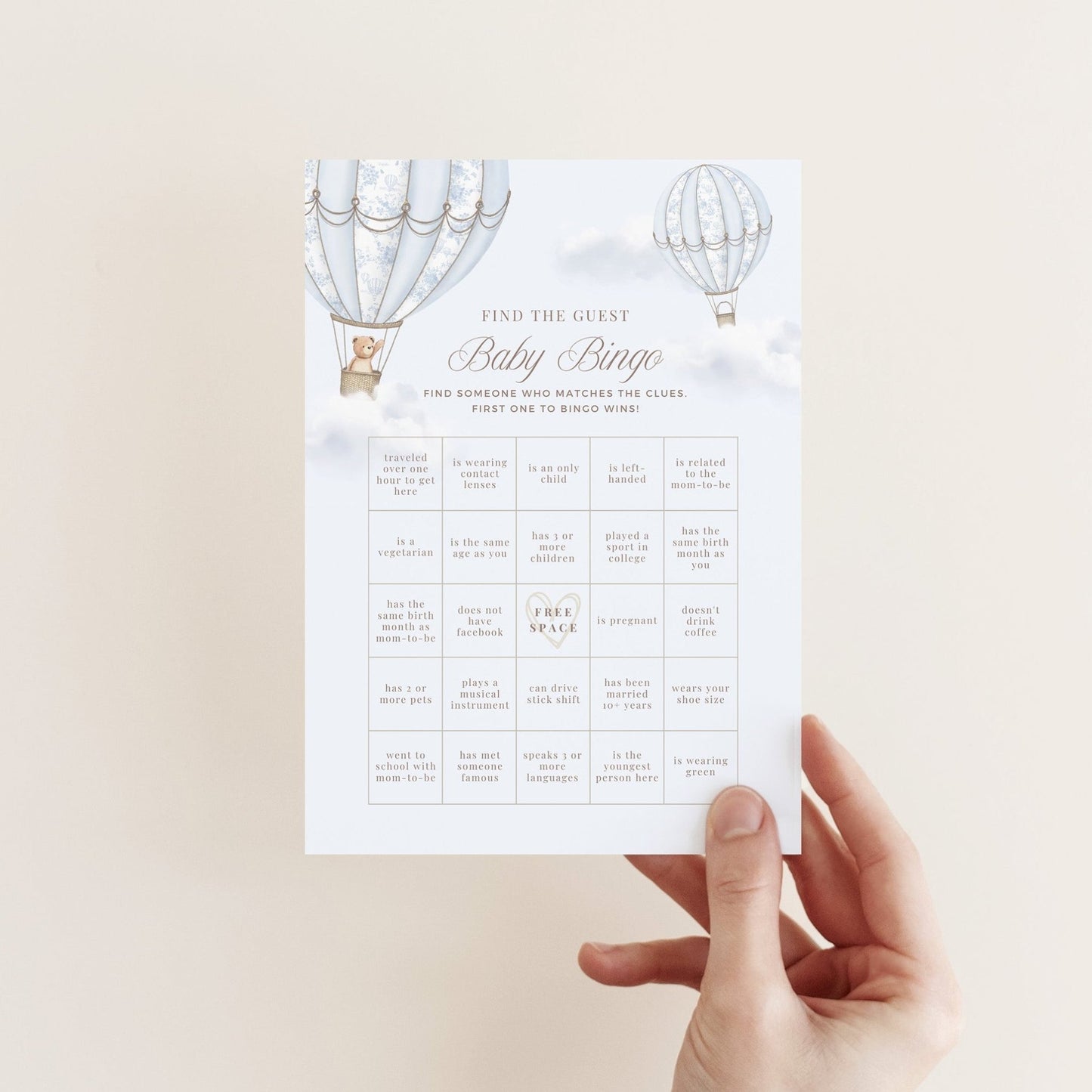 French Blue Hot Air Balloon Baby Shower Collection - House of Paper Blooms