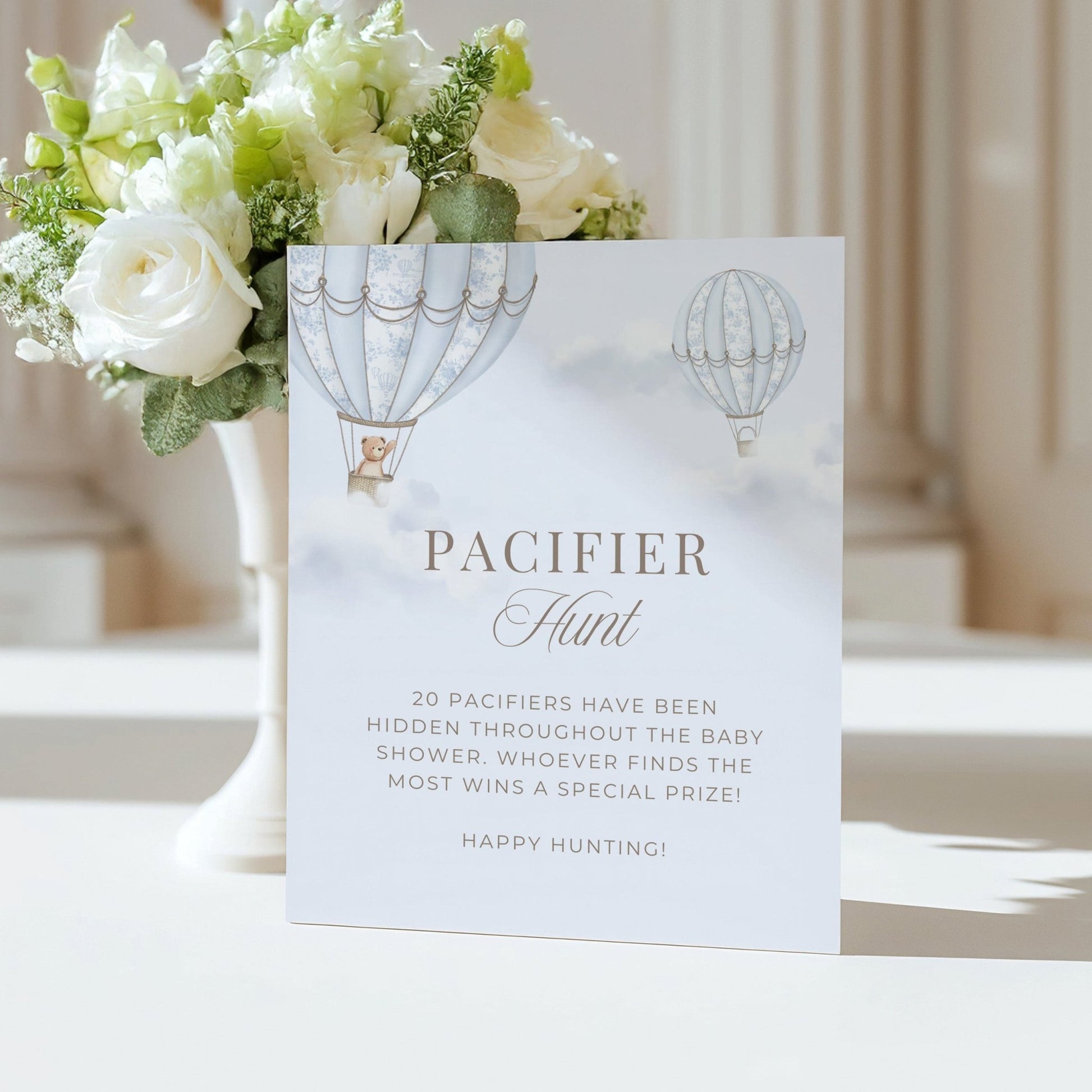 French Blue Hot Air Balloon Baby Shower Collection - House of Paper Blooms