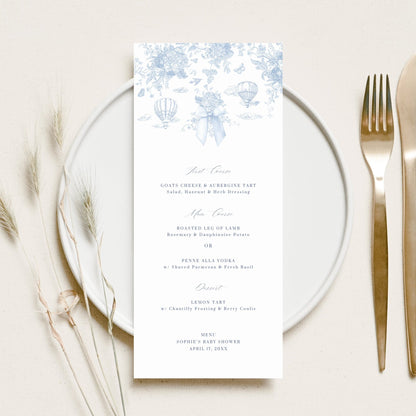 French Blue Safari Toile Baby Shower Collection - House of Paper Blooms