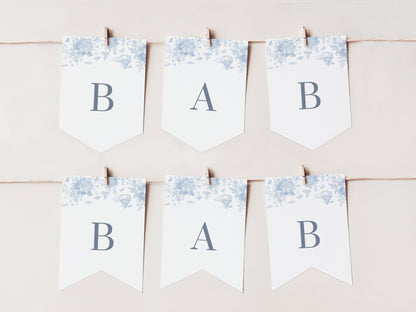 French Blue Safari Toile Baby Shower Collection - House of Paper Blooms