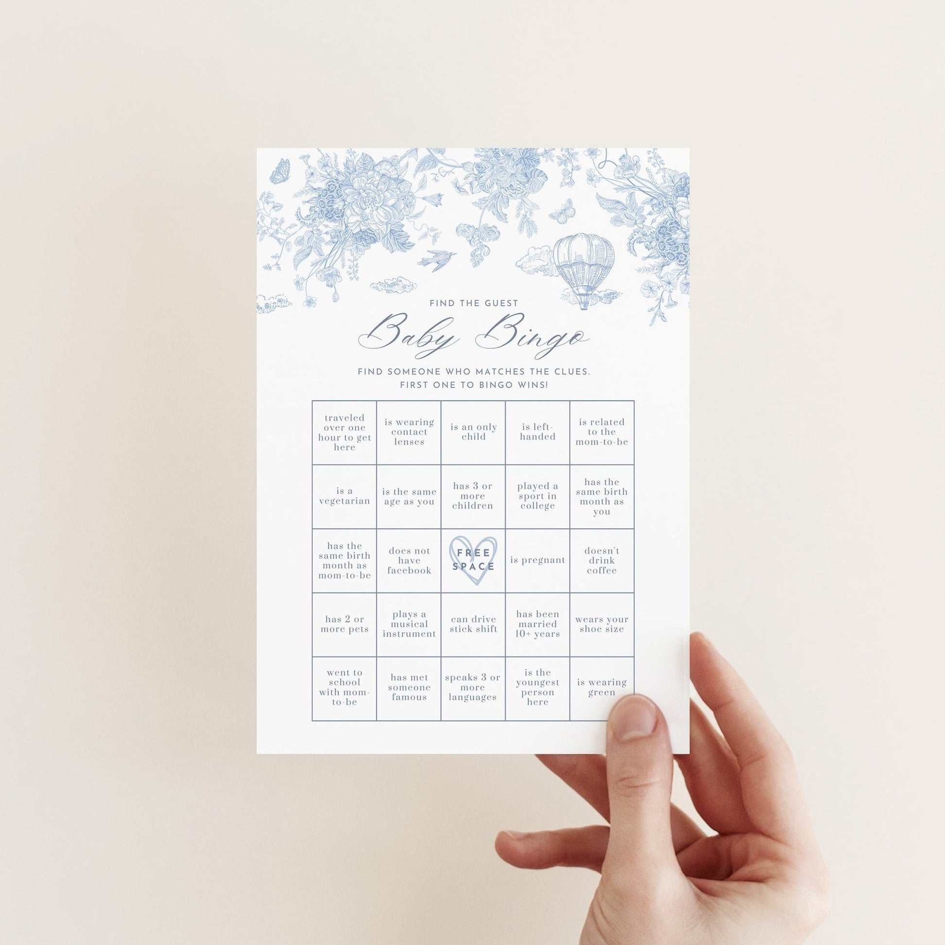 French Blue Safari Toile Baby Shower Collection - House of Paper Blooms