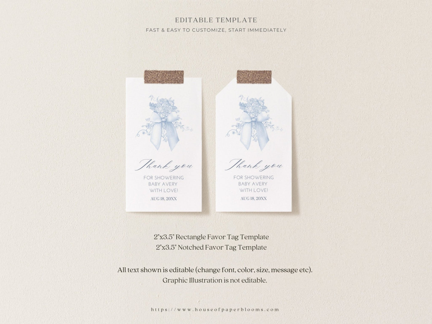French Blue Safari Toile Baby Shower Collection - House of Paper Blooms