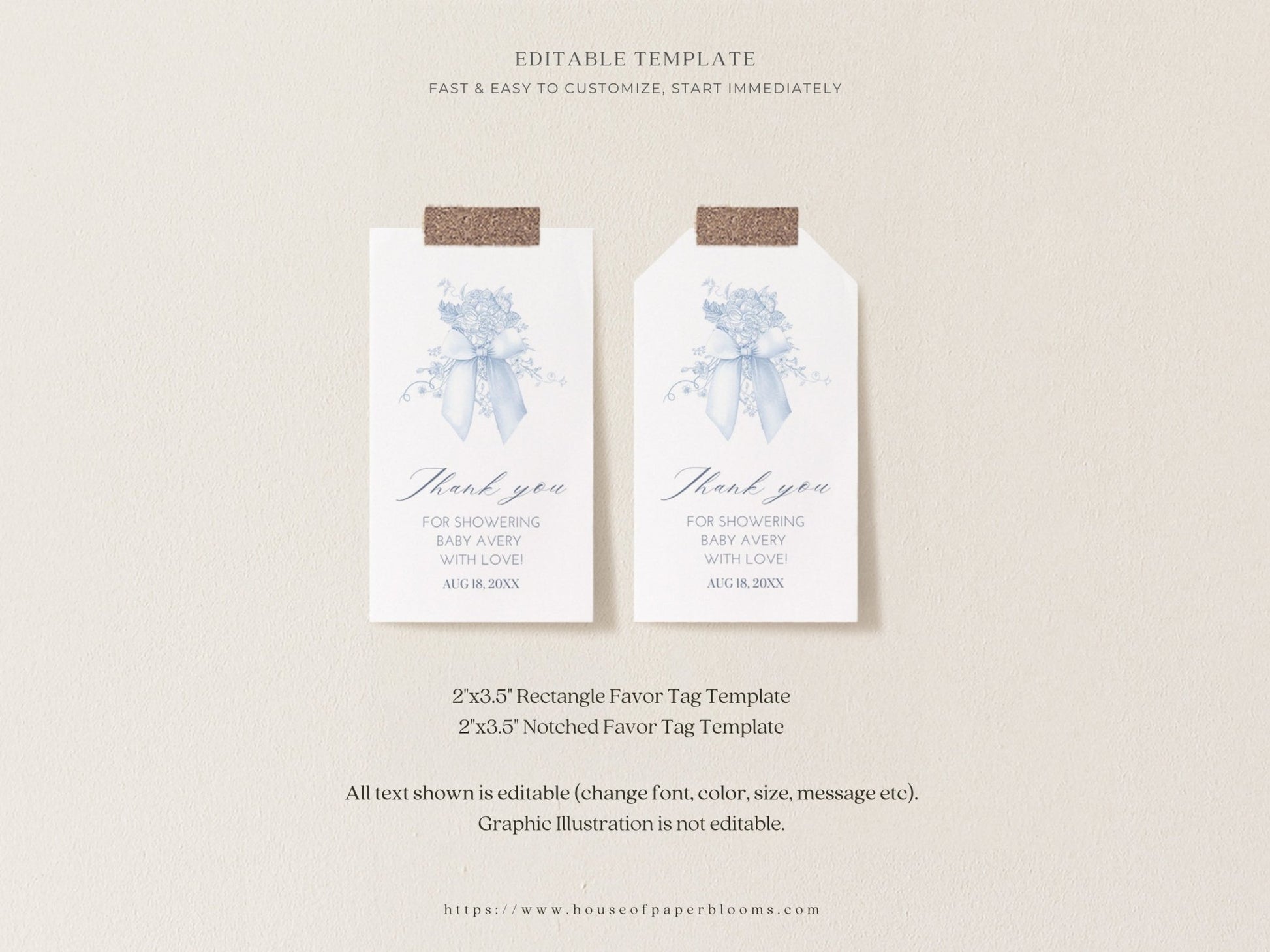 French Blue Safari Toile Baby Shower Collection - House of Paper Blooms