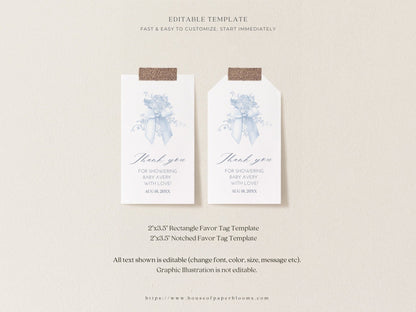 French Blue Safari Toile Baby Shower Collection - House of Paper Blooms