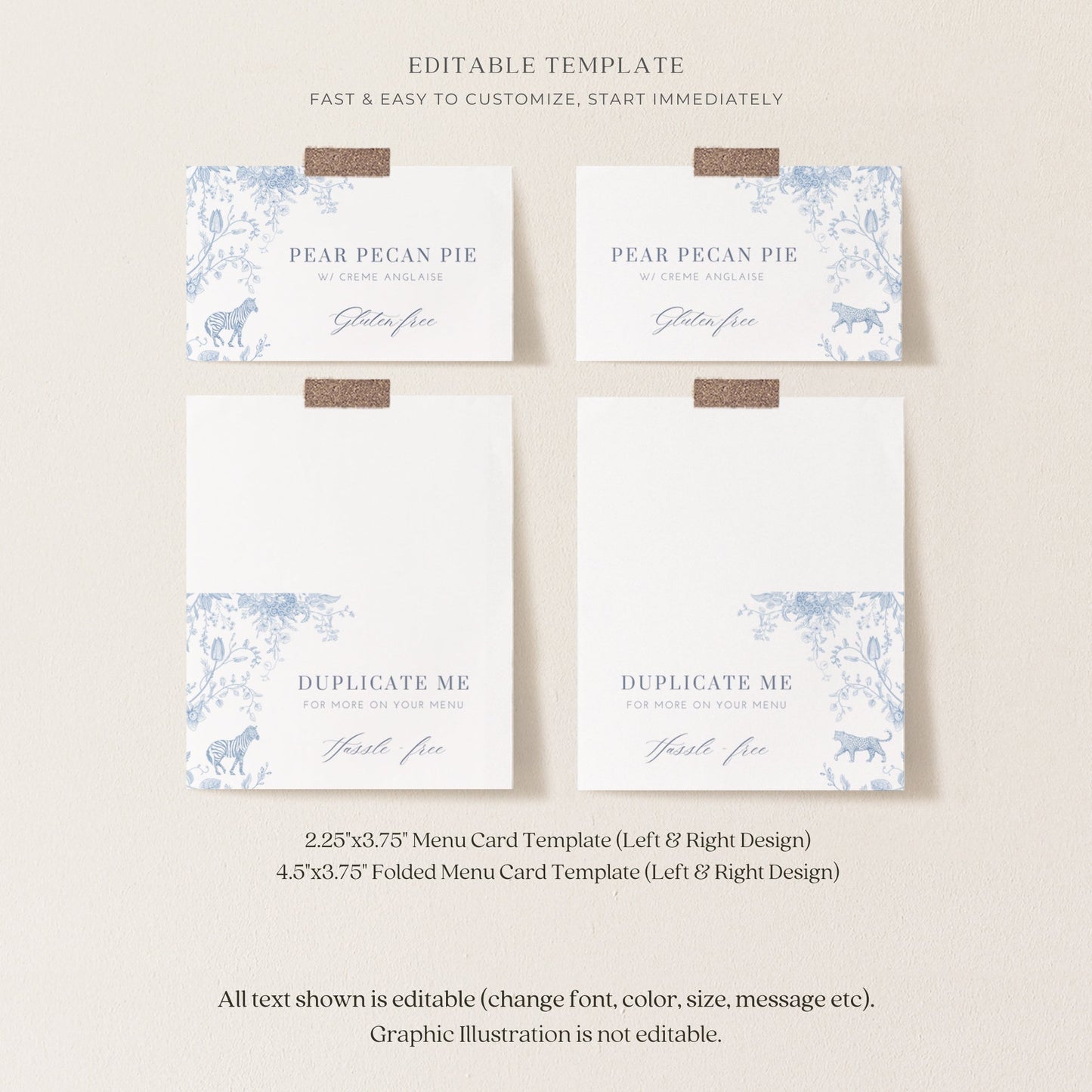 French Blue Safari Toile Baby Shower Collection - House of Paper Blooms