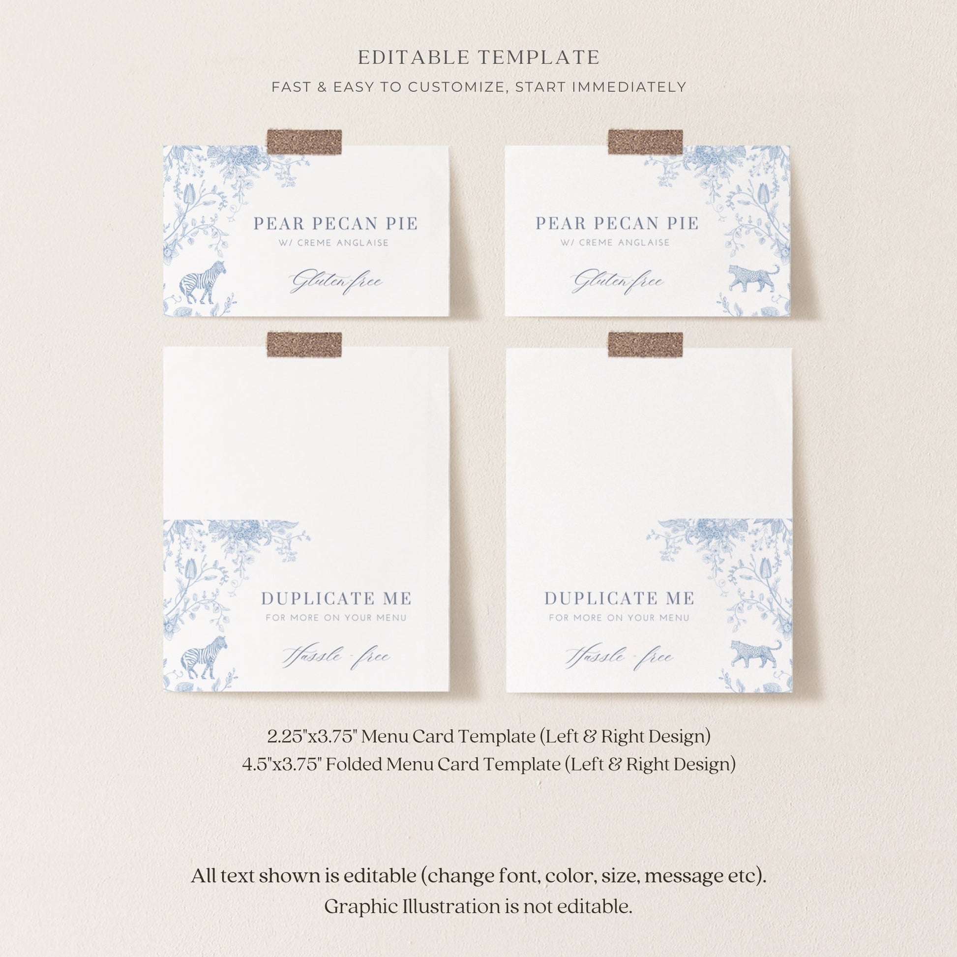 French Blue Safari Toile Baby Shower Collection - House of Paper Blooms