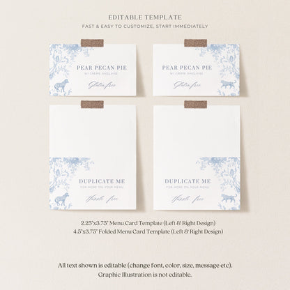 French Blue Safari Toile Baby Shower Collection - House of Paper Blooms