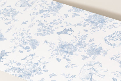 French Blue Safari Toile Printable Backdrop - House of Paper Blooms