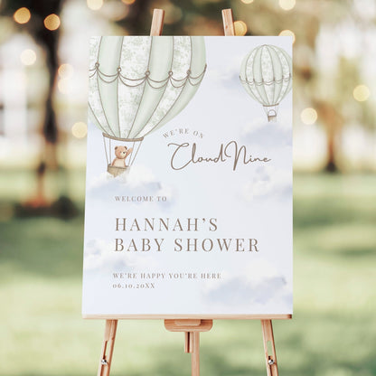 Sage Green Hot Air Balloon Baby Shower Collection - House of Paper Blooms