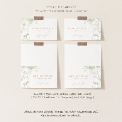 Sage Green Safari Toile Baby Shower Collection - House of Paper Blooms