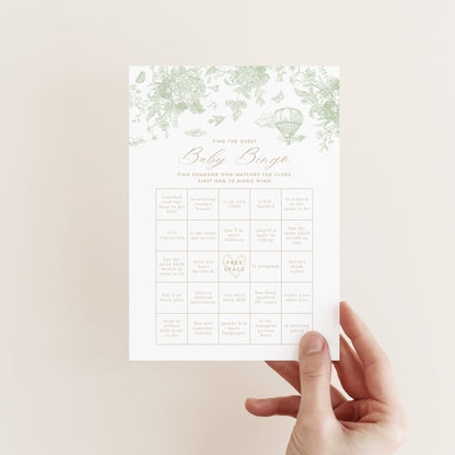 Sage Green Safari Toile Baby Shower Collection - House of Paper Blooms